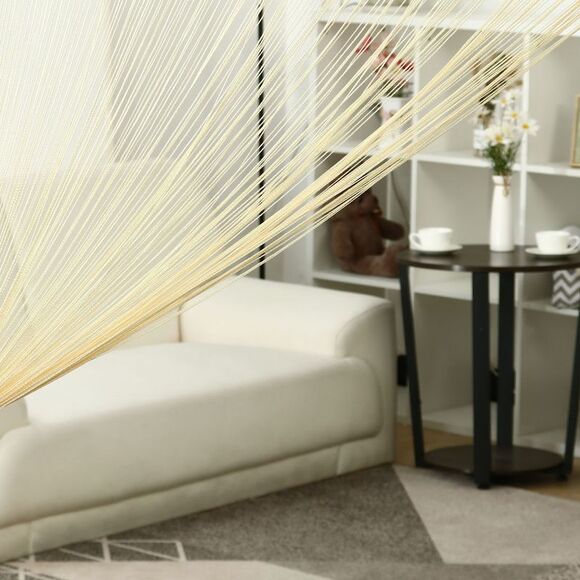 String Curtain Fringe Panel Thread Strip Backdrop Divider for Decor Yellow - Picture 2 of 6